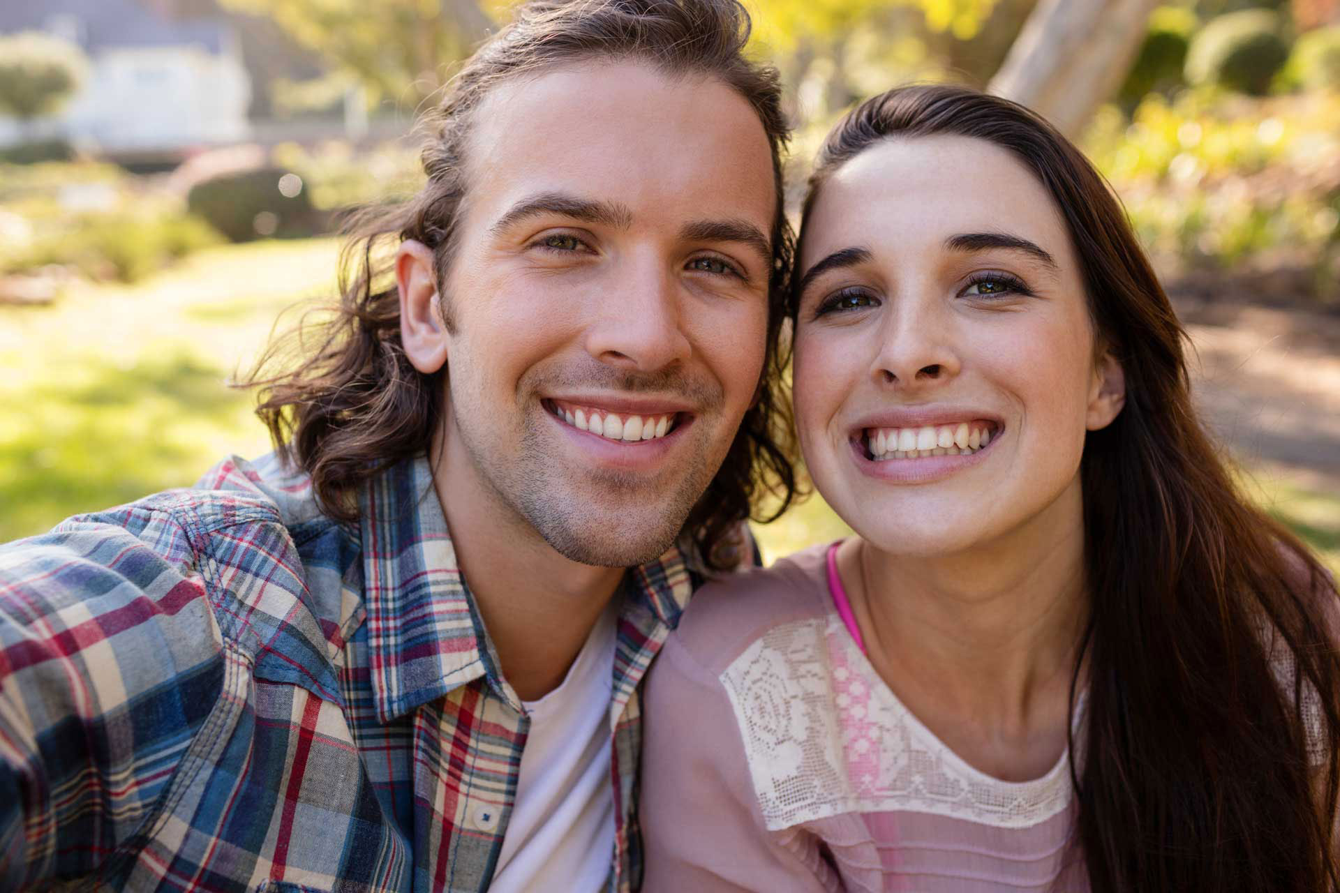 White Couple Smiling