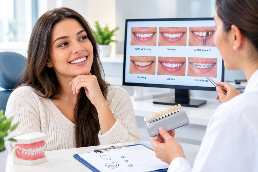 Cosmetic Dentistry Guide: Veneers, Teeth Whitening, Bonding, and Smile Makeovers 6 Cosmetic dental consultation for a personalised smile makeover.