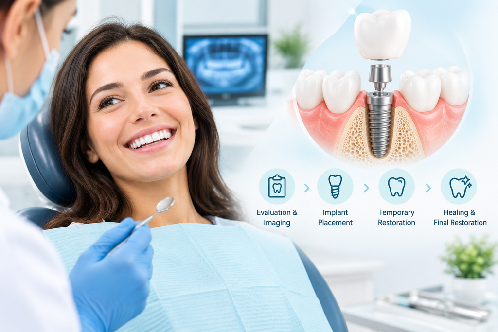 Can You Get Dental Implants in One Day? Same-Day vs. Traditional Treatment 1 Same-day dental implant placement and tooth restoration.